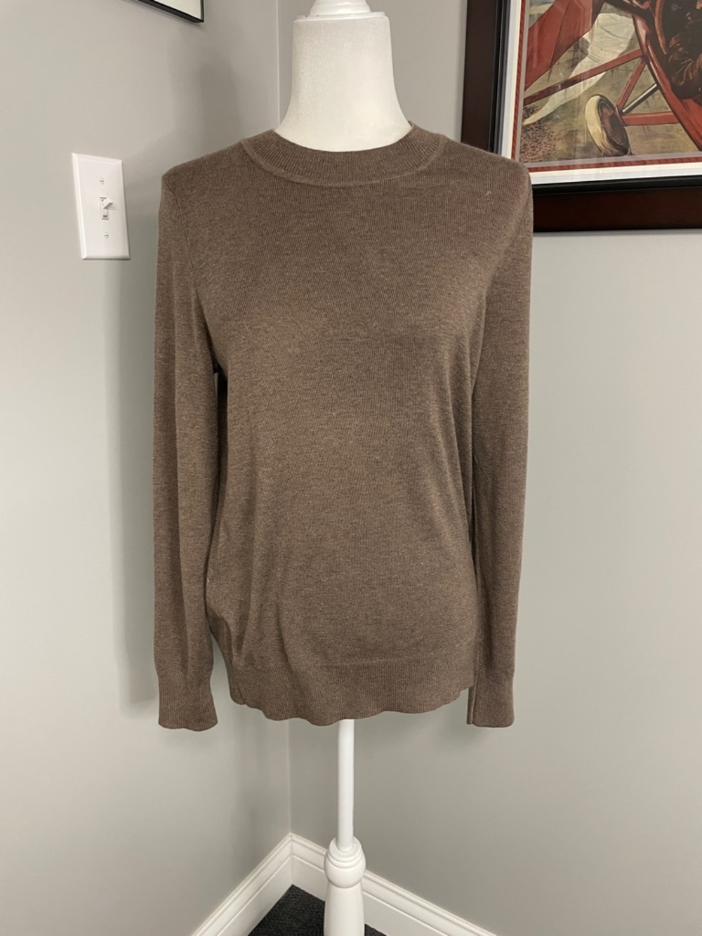 Arach&Cloz womens wool blend mock neck mocha brown sweater NWT Medium